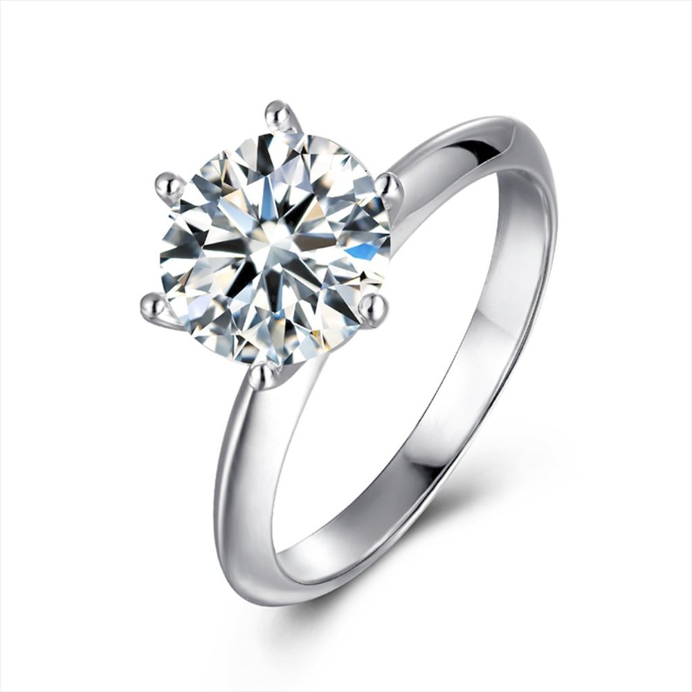 3ct Moissanite Diamond Solitaire Engagement Ring